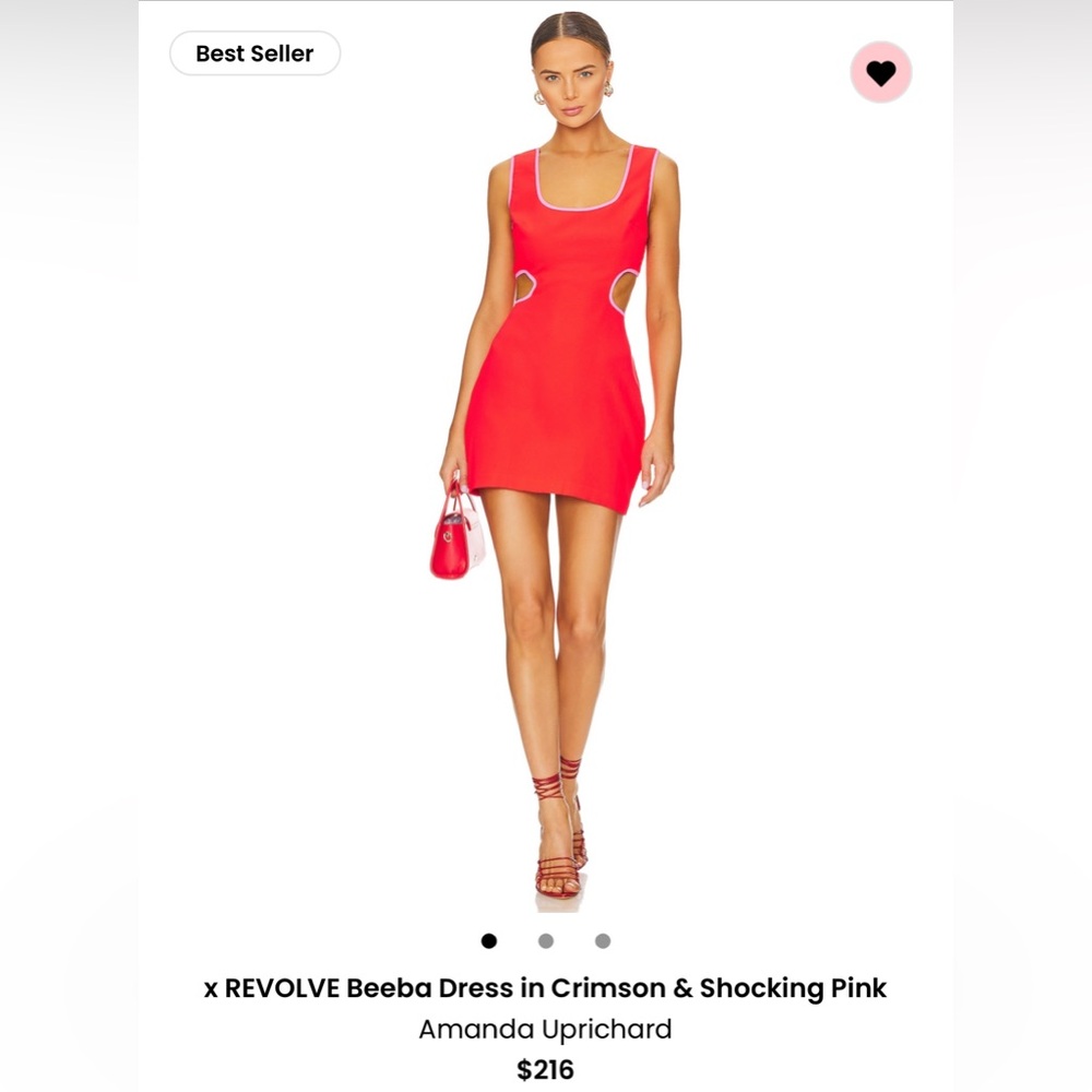 Amanda Uprichard x REVOLVE Beeba Dress in Crimson & Shocking Pink - Size Large